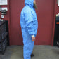 1 BLUE SMS PAINT SUIT COVERALLS WITH HOOD SIZE LARGE