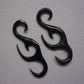 BROWN/BLACK BUFFLO HORN GAUGE EXPANDER TRIBAL HOOK EARRINGS