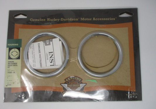 Harley Davidson OEM Chrome Bezel Gauge Kit 96-99 FLH's & 98-99 FLTR's 74560-96