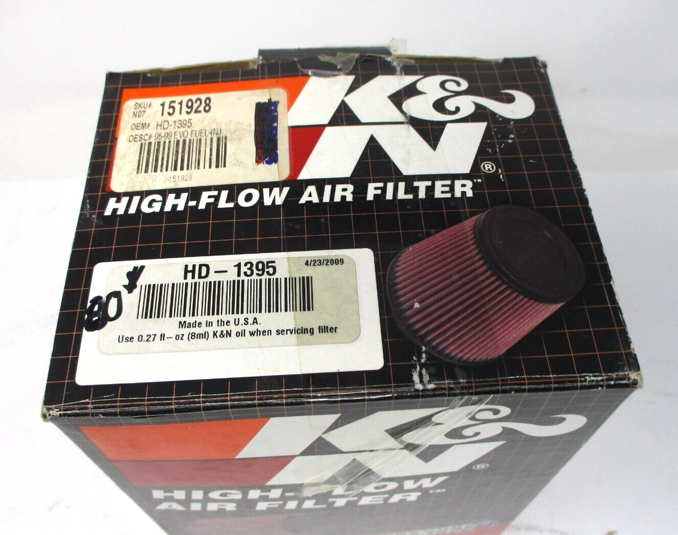 K&N High-Flow Washable Replacement Air Filter for BT w/ Fuel Injection HD-1395