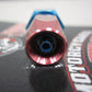 GALFER BLUE AND RED ALUMINUM 10x1.25 FIXED STRAIGHT MALE SHORT FITTING 139442