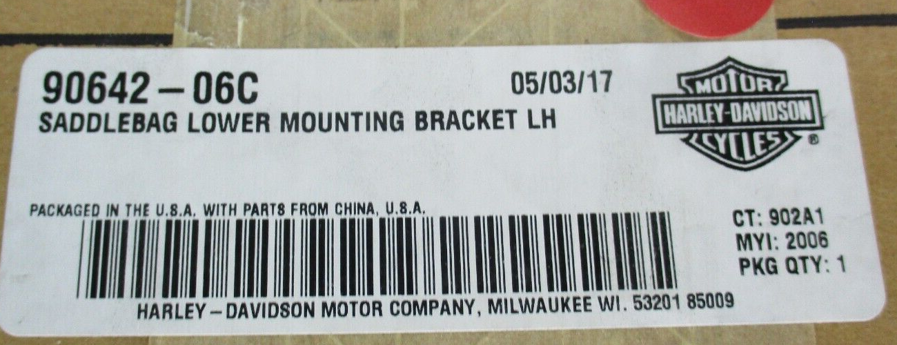 Harley-Davidson Saddlebag Lower Mounting Bracket LH 90642-06C