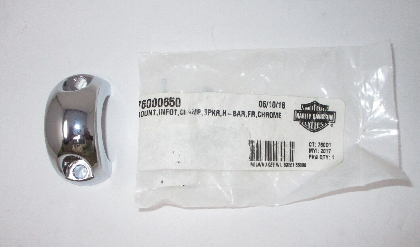 Harley-Davidson Chrome  Speaker Mount Clamp  76000650