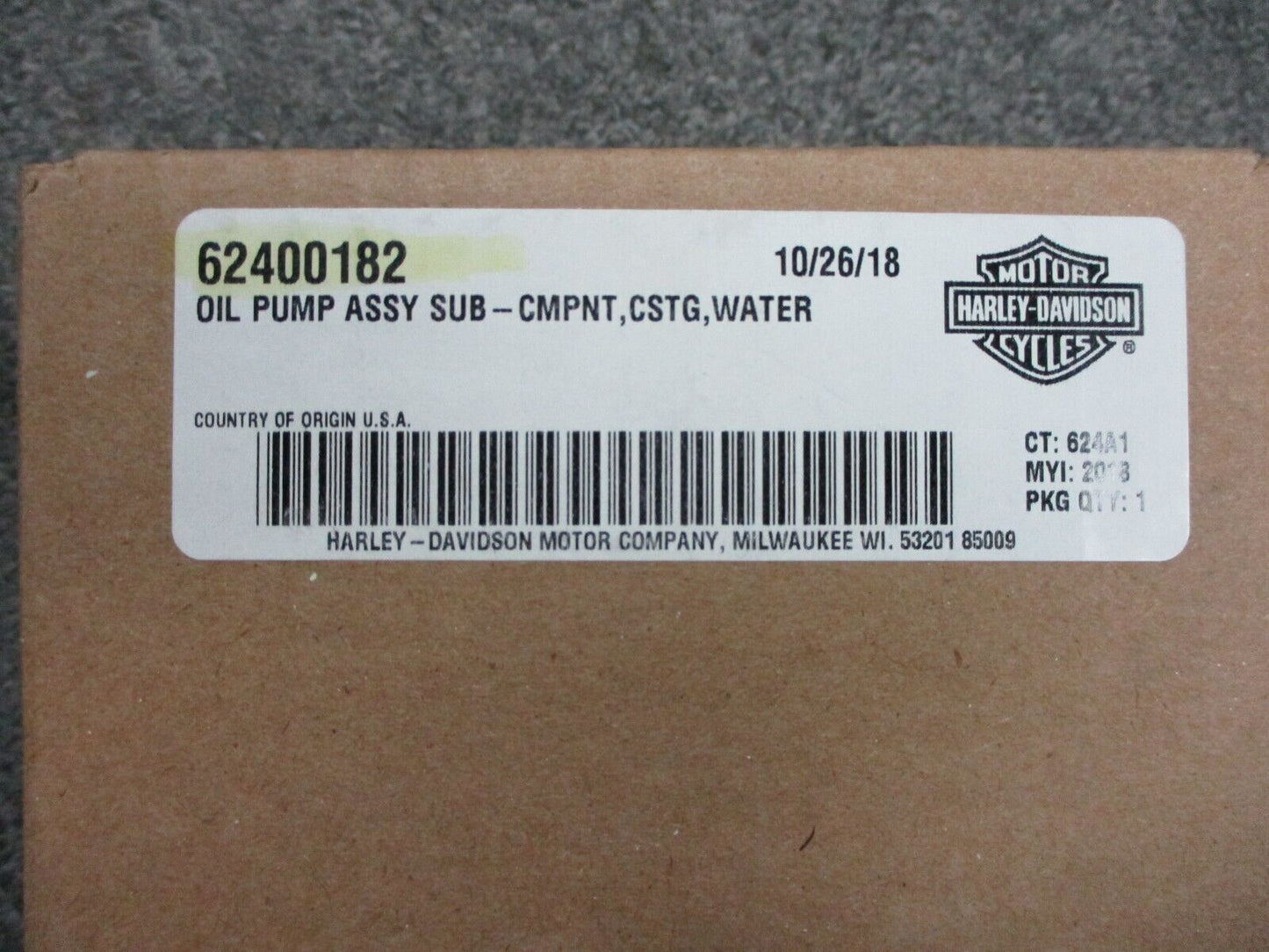 Harley Davidson OEM FLHT Oil Pump Assembly 62400182