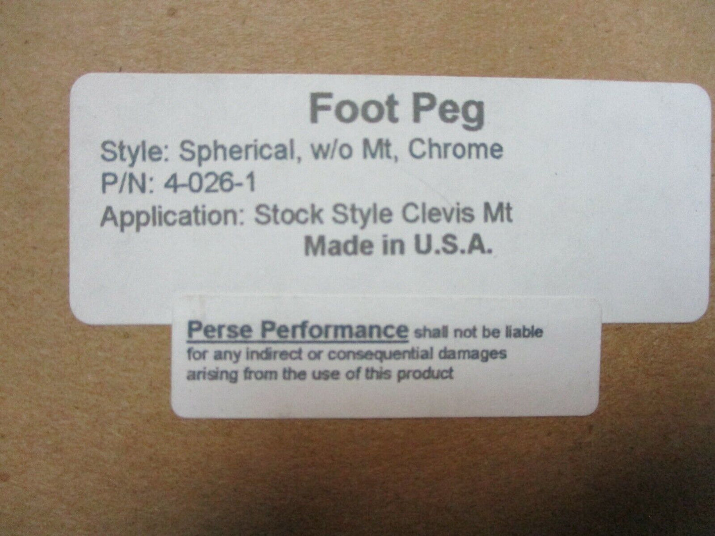 Perse Performance of Colorado Spherical Chrome Foot Pegs 4-026-1