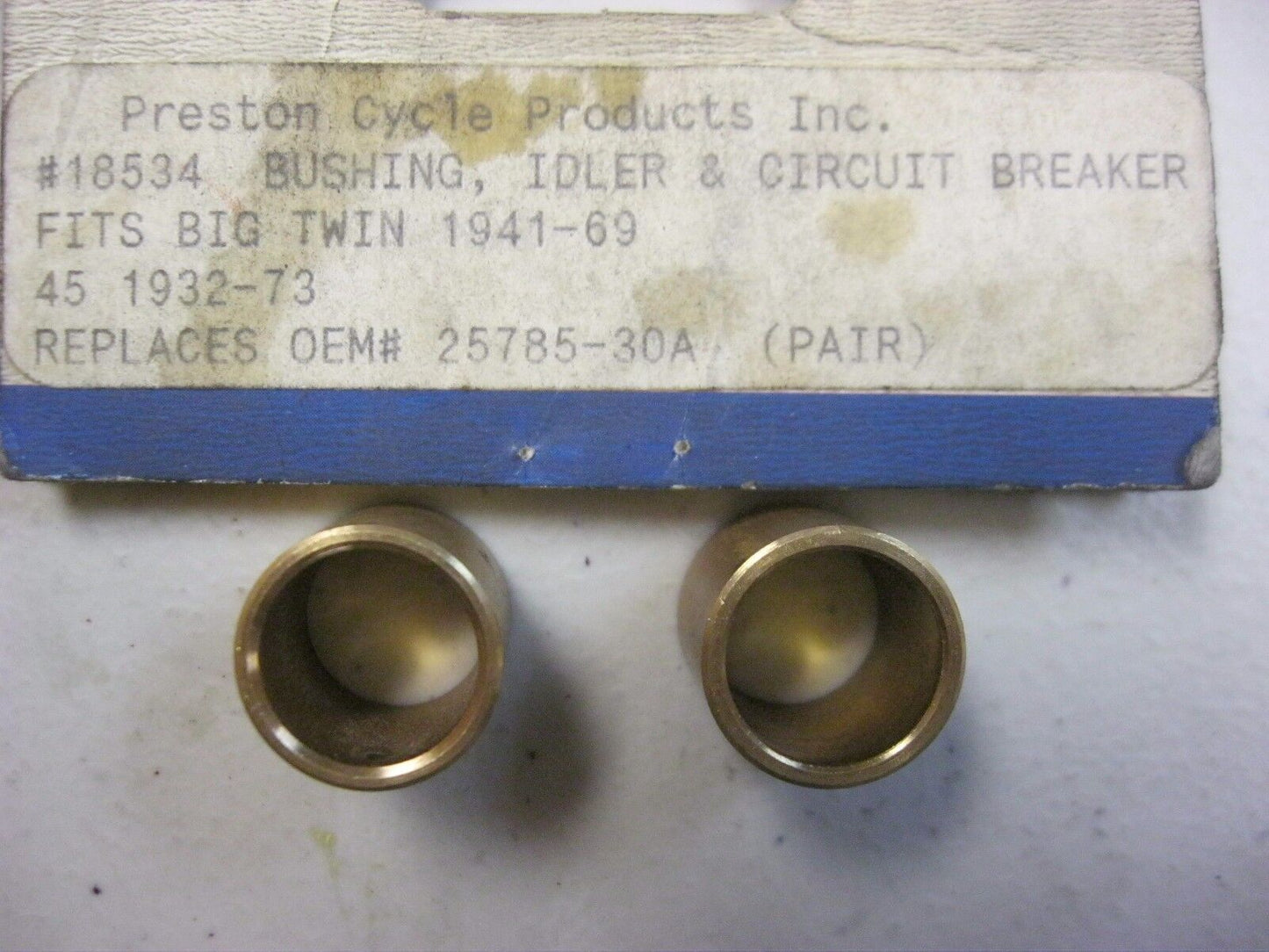 PRESTON CYCLE 18534 IDLER & CIRCUIT BREAKER BUSHING (PAIR) FOR BT 41-69 45 32-73
