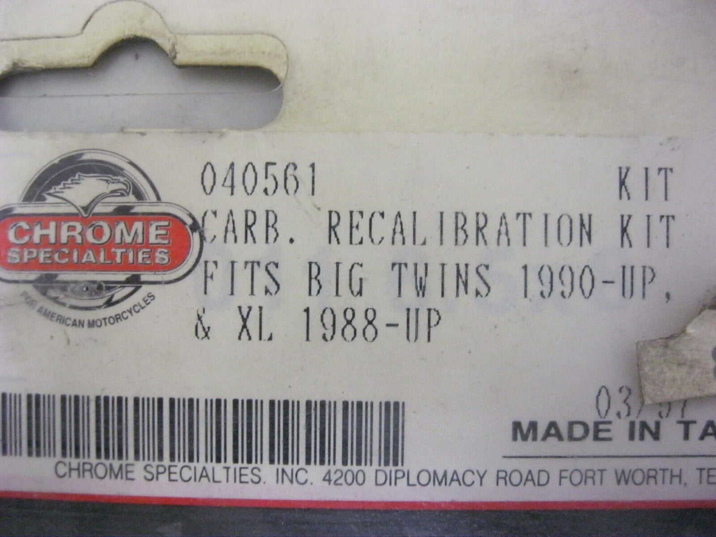 CHROME SPECIALTIES 040561  CARB RECALIBRATION KIT FITS BIG TWINS 90-UP XL 88-UP