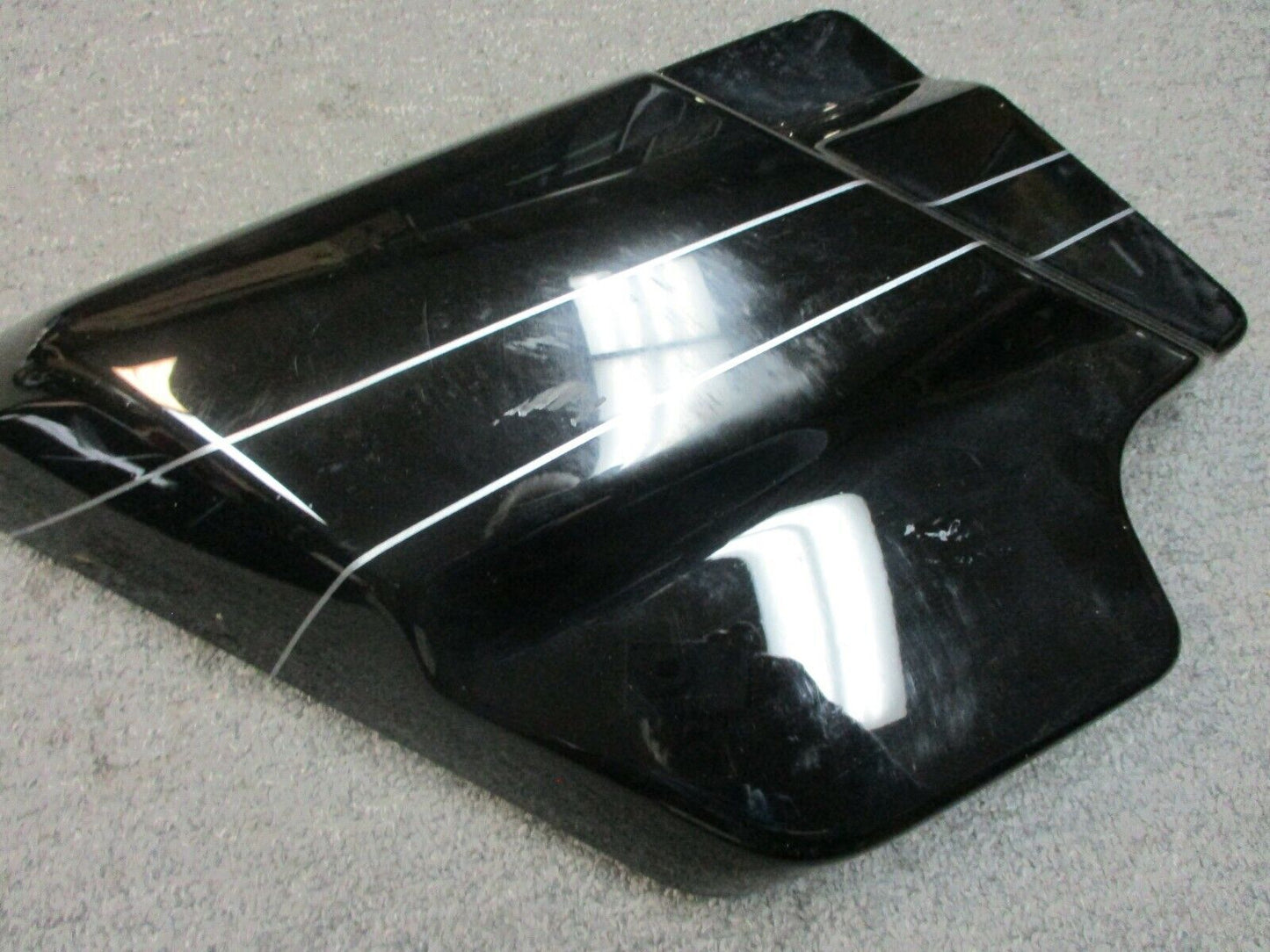 Harley Davidson Used Left Side Cover Vivid Black Silver Pin Stripes 57200077DBX