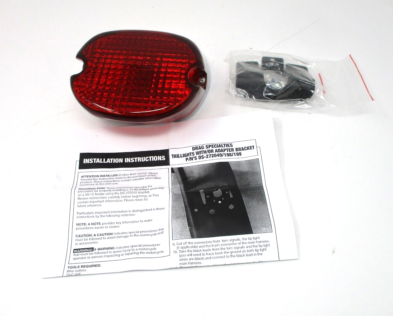 DRAG SPECIALTIES 73 Up Laydown Tail Light Assembly DS 272198