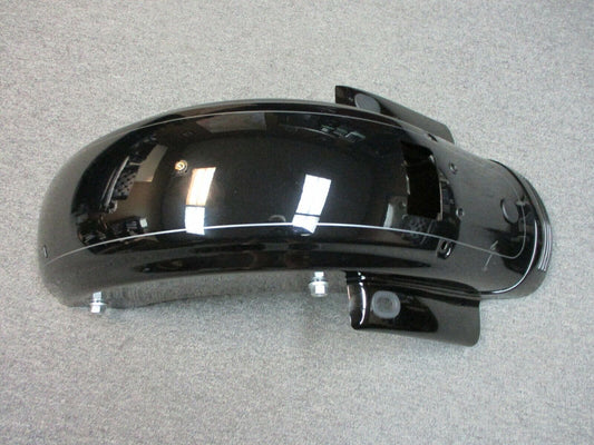 Harley Davidson OEM FLTR, FLHX  Rear Fender Vivid Black Silver Stripes