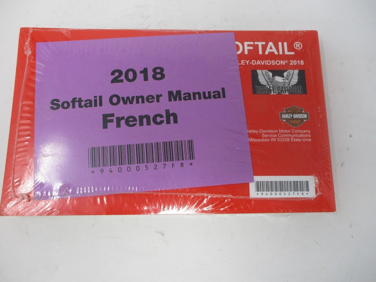 Harley Davidson OEM 2018 Softail Models Owners Manual 94000527FR French