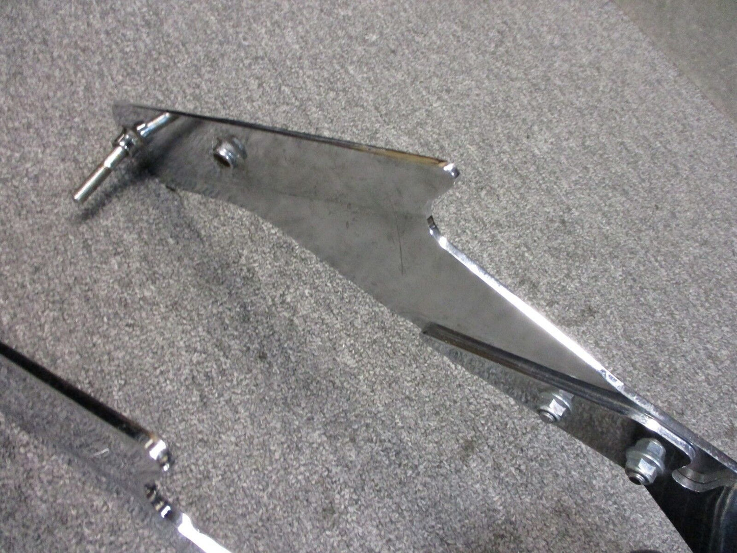 Chrome Back Rest-Fits Various Motorcycles - Harley-Metric Unsure of Fitment