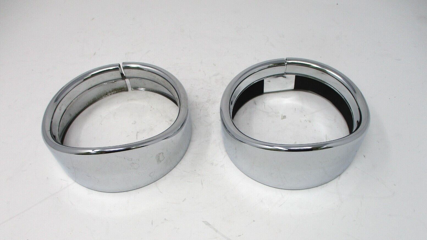 4.5" Pair Chrome Headlight Trim Ring Cover Visor