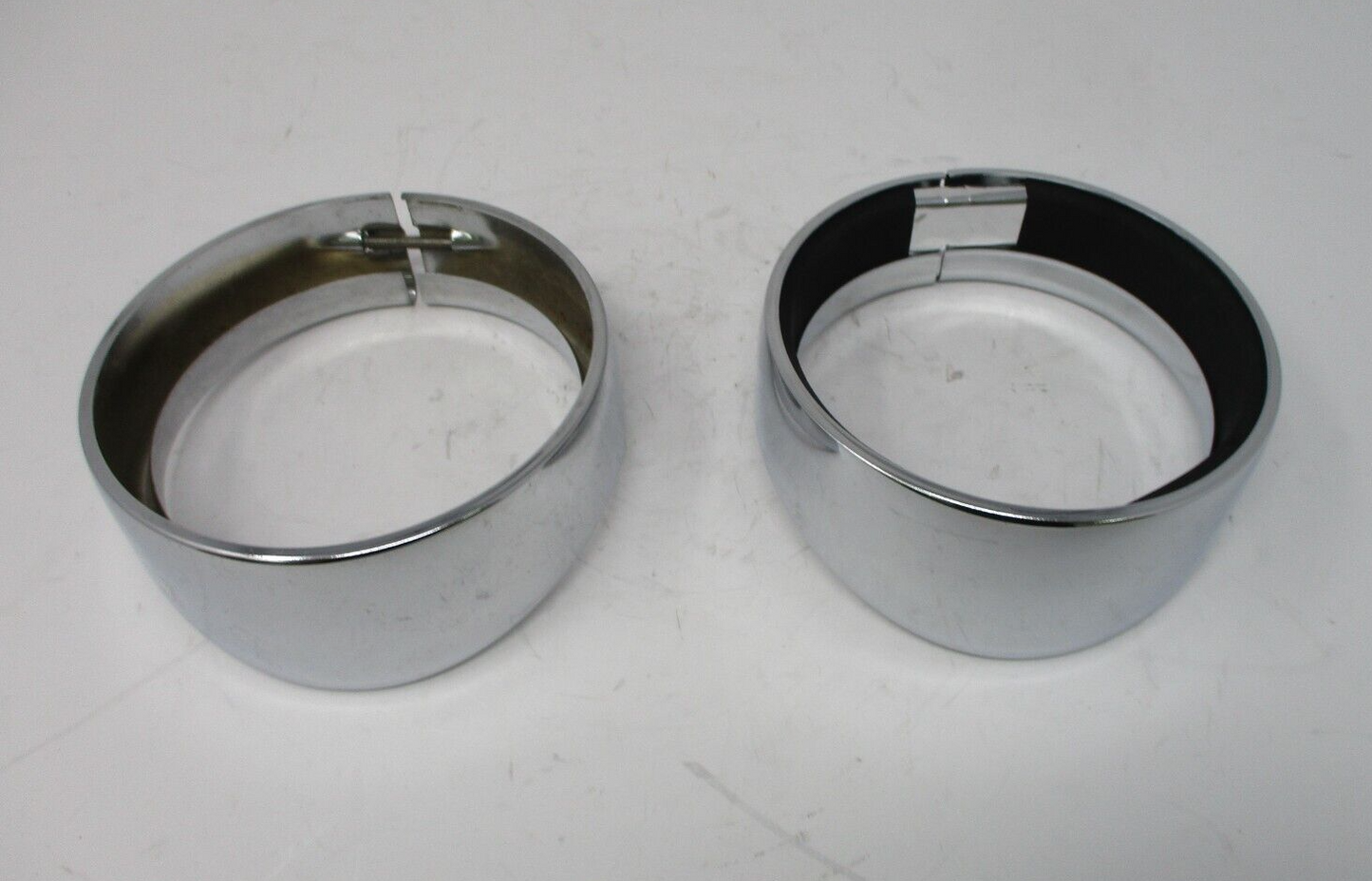 4.5" Pair Chrome Headlight Trim Ring Cover Visor