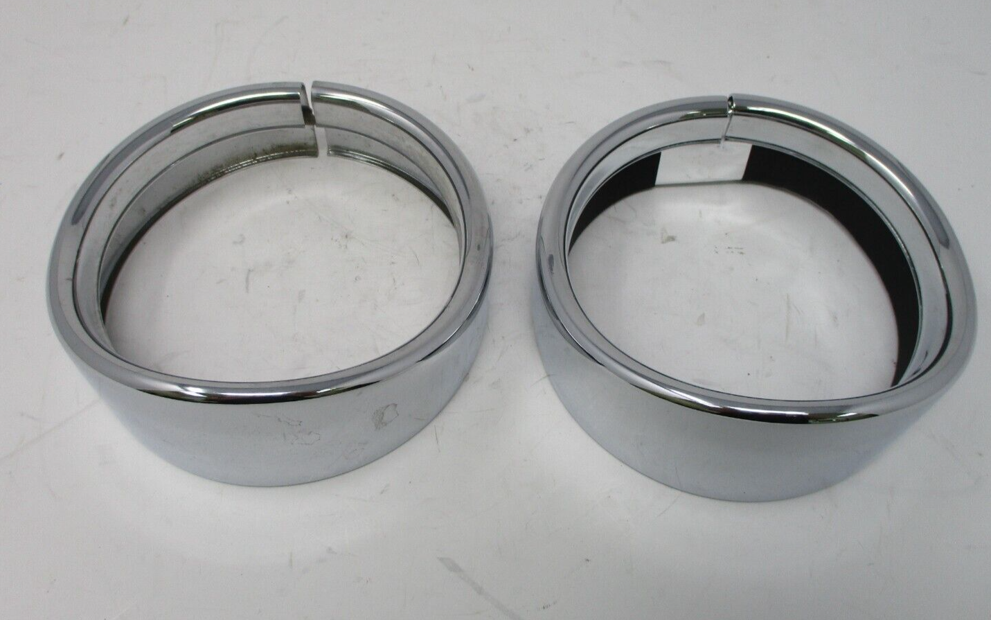 4.5" Pair Chrome Headlight Trim Ring Cover Visor