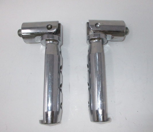 Chrome  STALLED Male Mount Foot Pegs PAIR Multi Fit