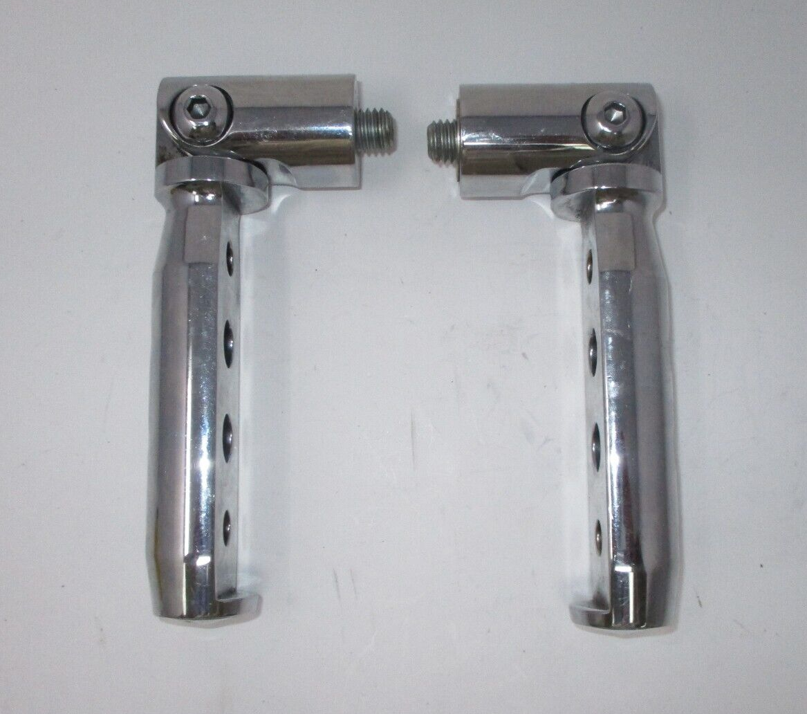 Chrome  STALLED Male Mount Foot Pegs PAIR Multi Fit