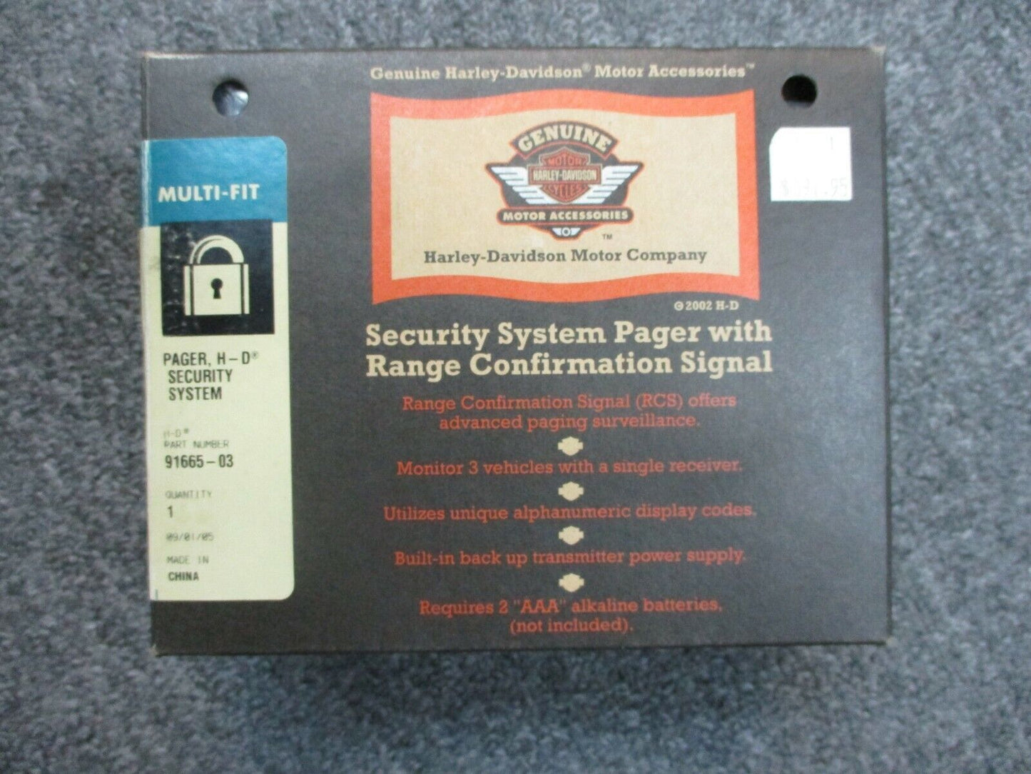 Harley Davidson OEM FL/FXD/FXST/XL Pager Security System 91665-03