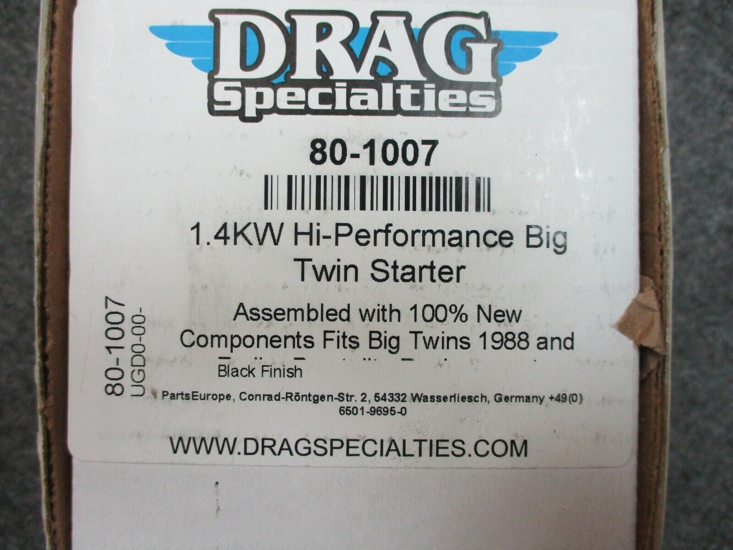 Drag Specialties Pre 1989 1.4KW Pestolite Black Starter for Big Twin's