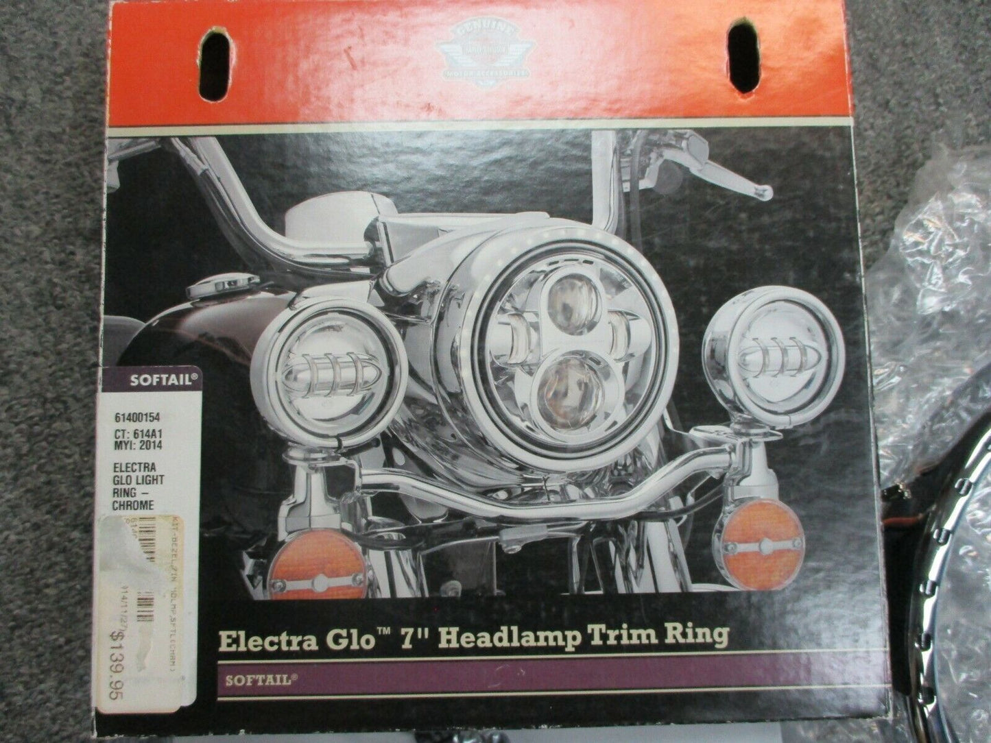 Harley Davidson OEM Softail Electra Glo 7 Inch Headlamp Trim Ring 61400154