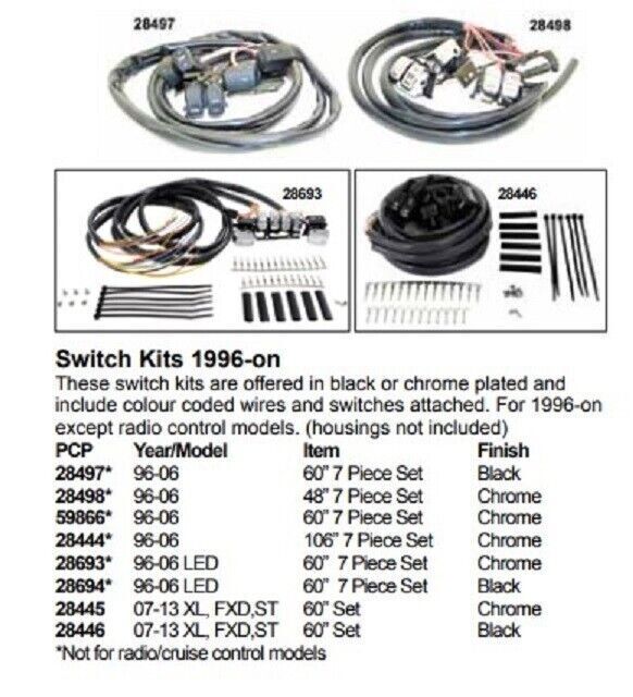 Preston Cycle Products 96-06 Black Handlebar Switch Kit    28497