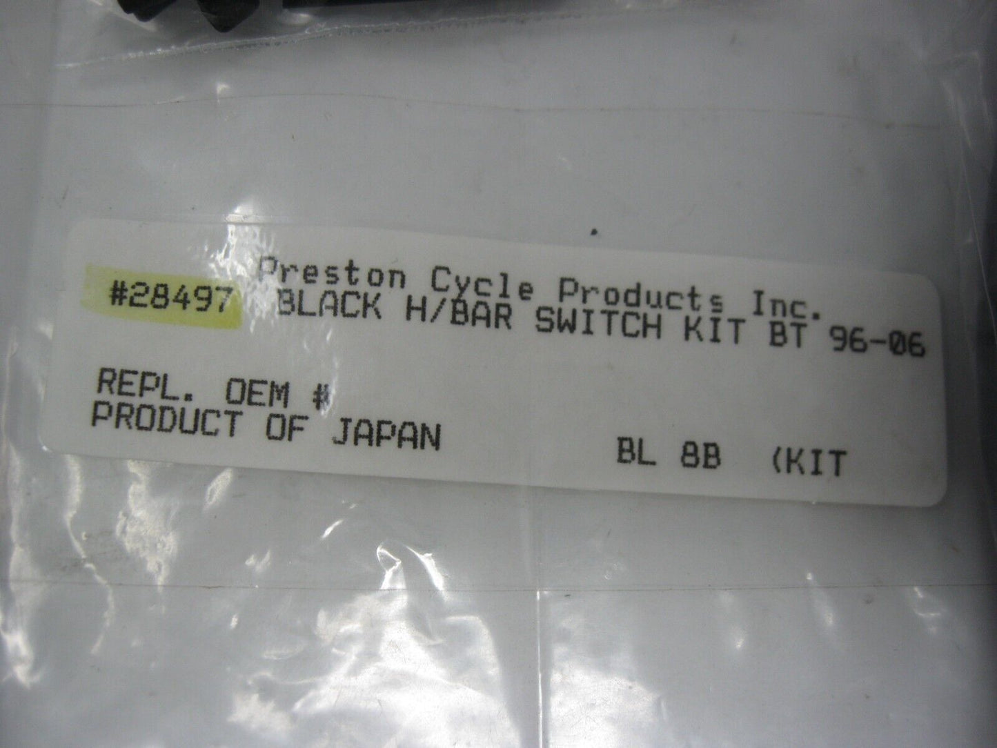 Preston Cycle Products 96-06 Black Handlebar Switch Kit    28497