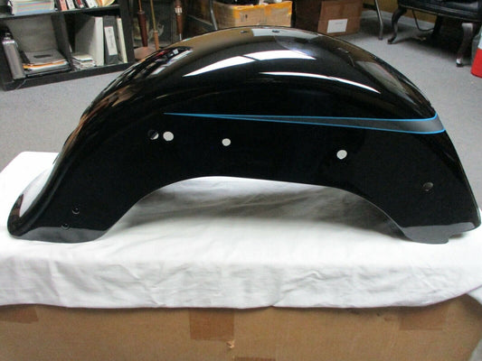 Harley Davidson OEM Fat Boy Rear Fender Vivid Black With Blue Stripe 59596-07DH