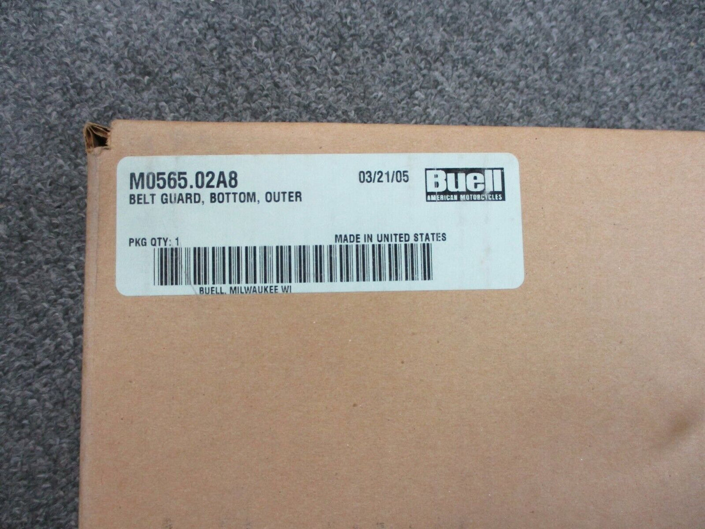 Buell OEM Bottom Outer Belt Gaurd M0565.02A8