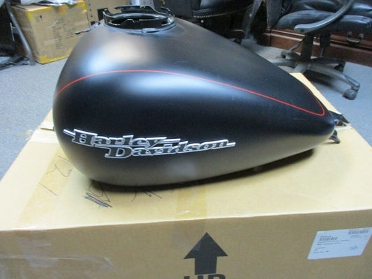 Harley Davidson OEM FLHX Fuel Tank 61000120BYM Black Denim Red Stripe