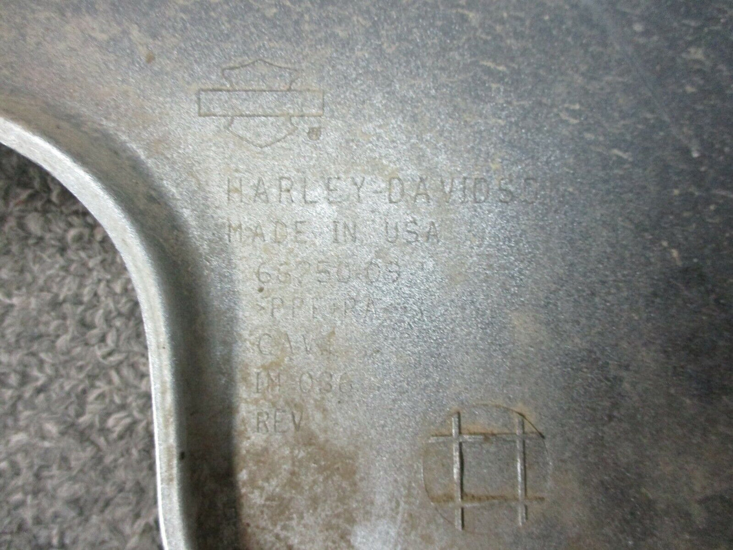 Harley Davidson OEM Silver Left Side Cover 2 Grey Stripes 66250-09