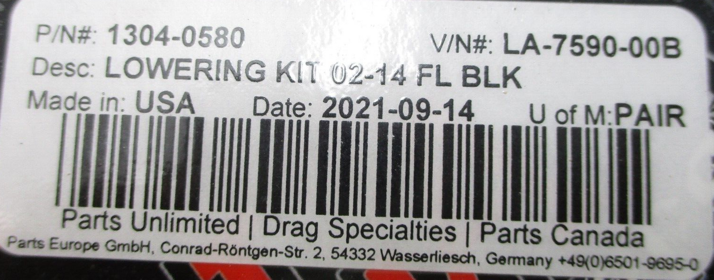 LA Choppers Lowering Kit 02-14 FL BLACK 1304-0580