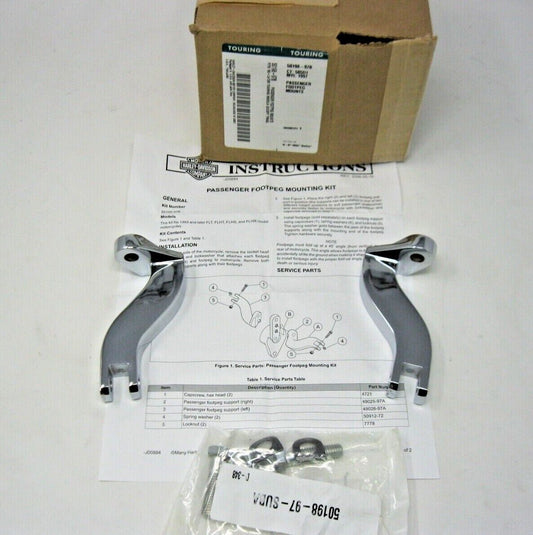 Harley Davidson OEM 98 & Later Touring Passenger Chrome Footpeg Mounts 50198-97B