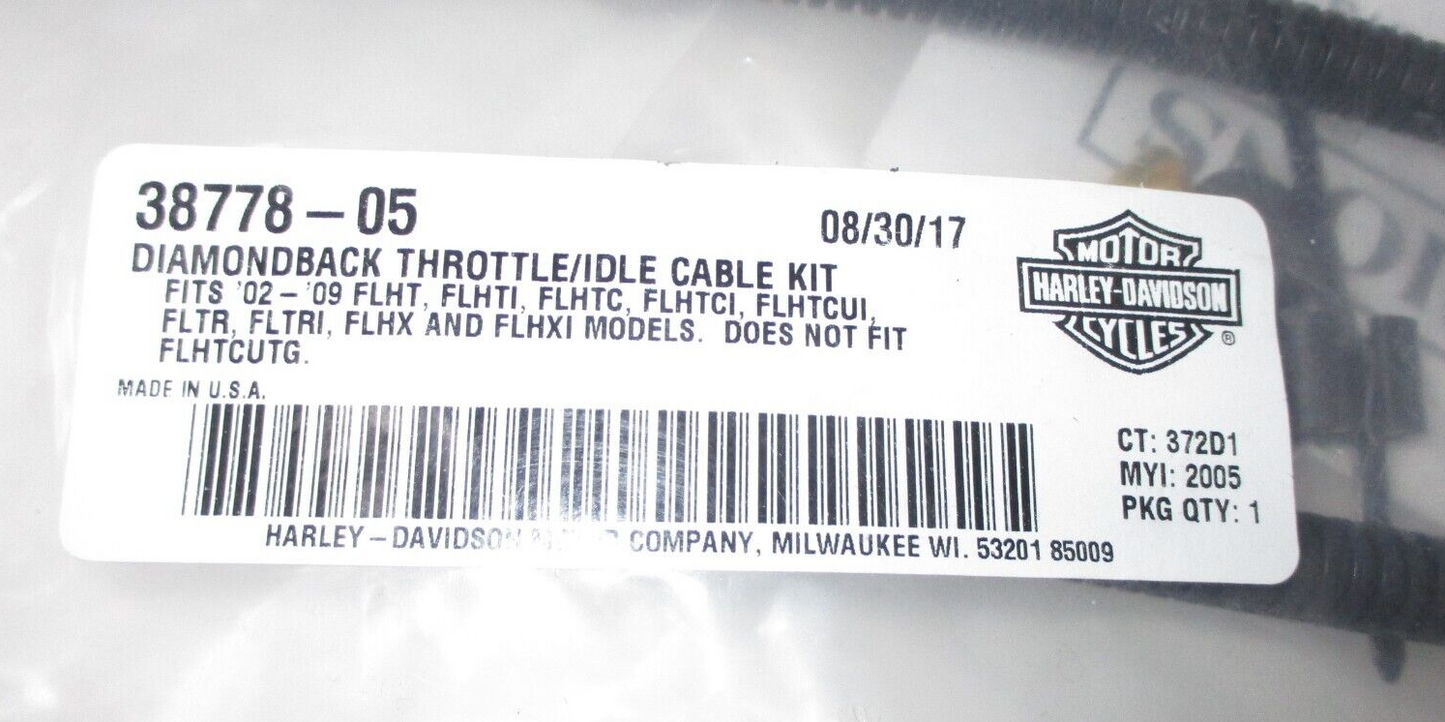 Harley-Davidson Diamondback Throttle & Idle Cables  38778-05