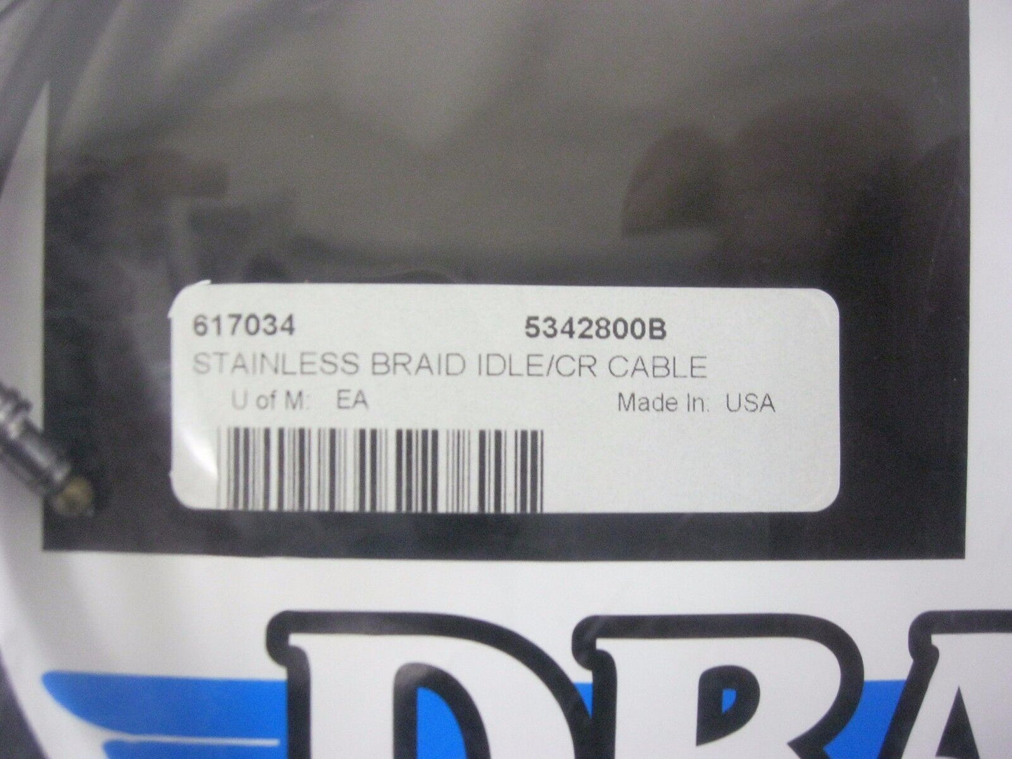 DRAG SPECIALTIES 38-7/8" STAINLESS BRAIDED IDLE CABLE WITH CRUISE 0651-0171 FLHR