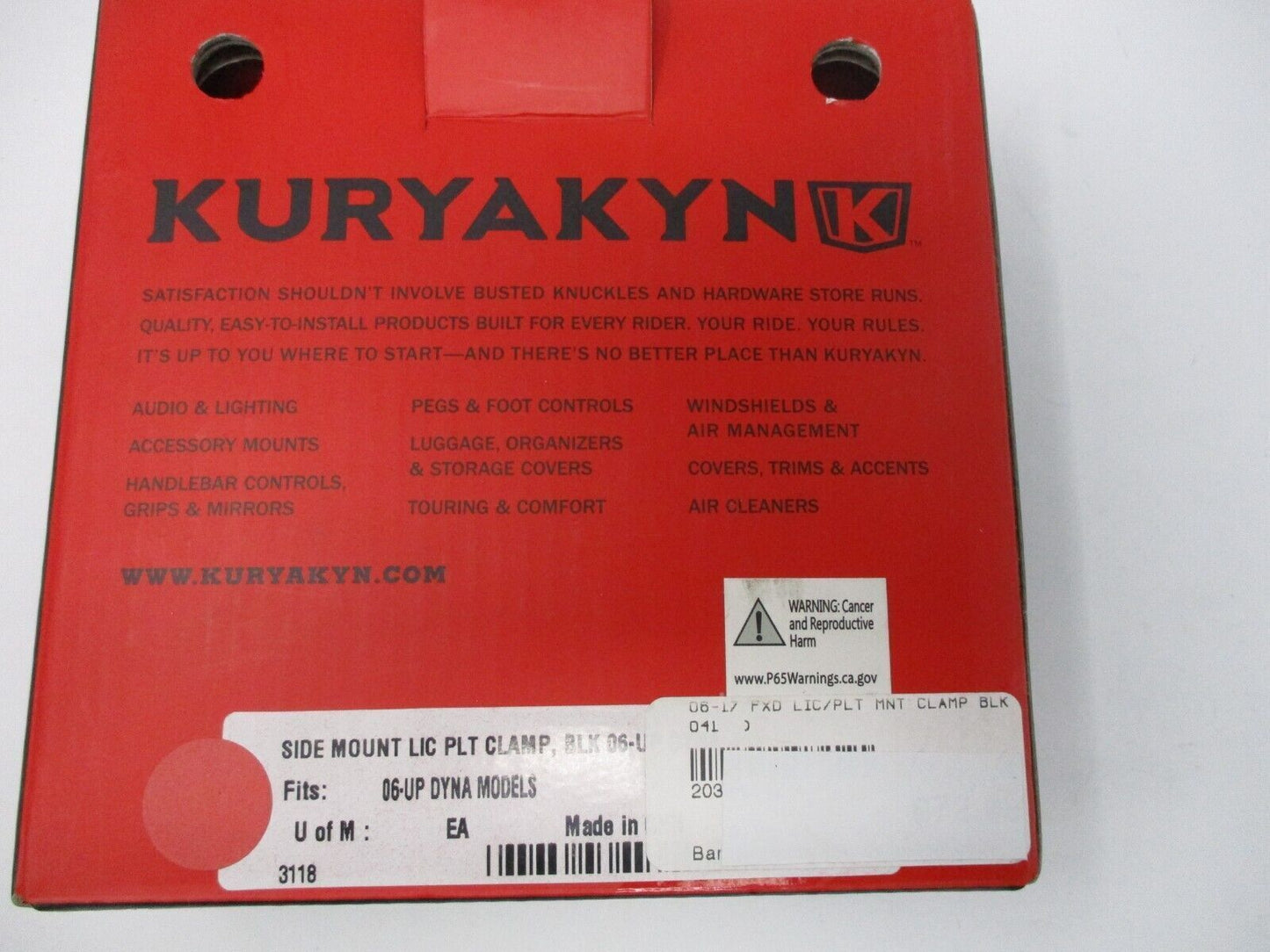 Kuryakyn Side Mount Support  License Plate Bracket 3118