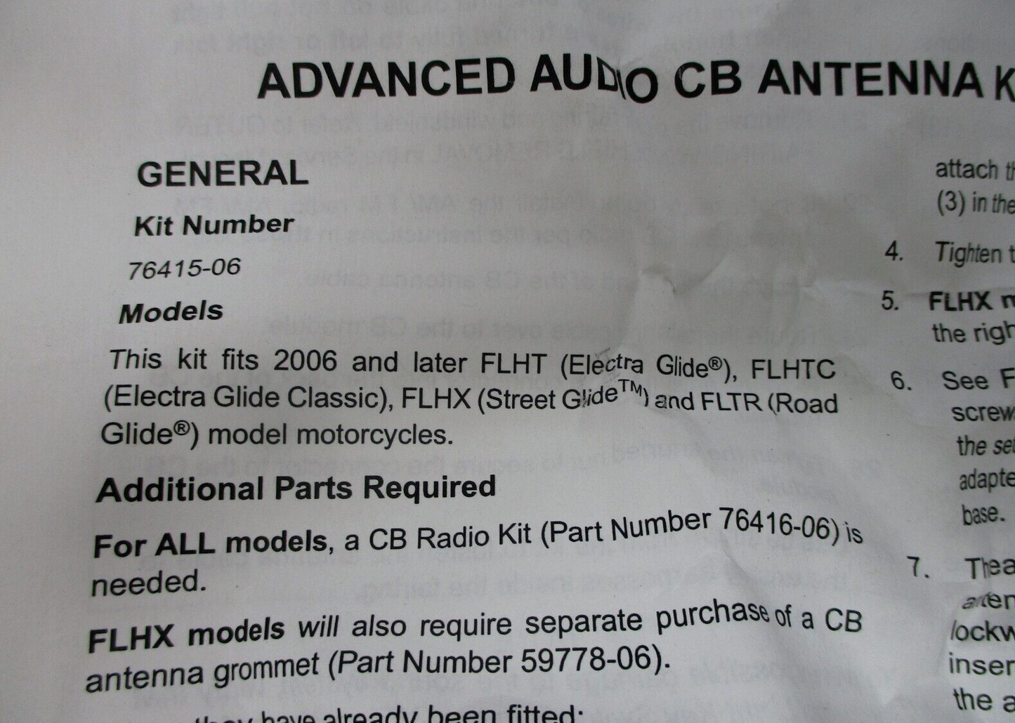 Harley-Davidson  Advanced Audio CB Antenna Frame Mount Kit  76415-06