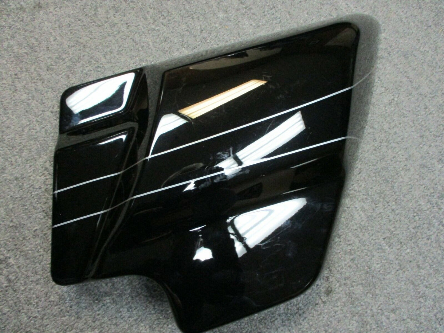 Harley Davidson OEM Right Side Cover Vivid Black with Silver Stripes 66048-09A