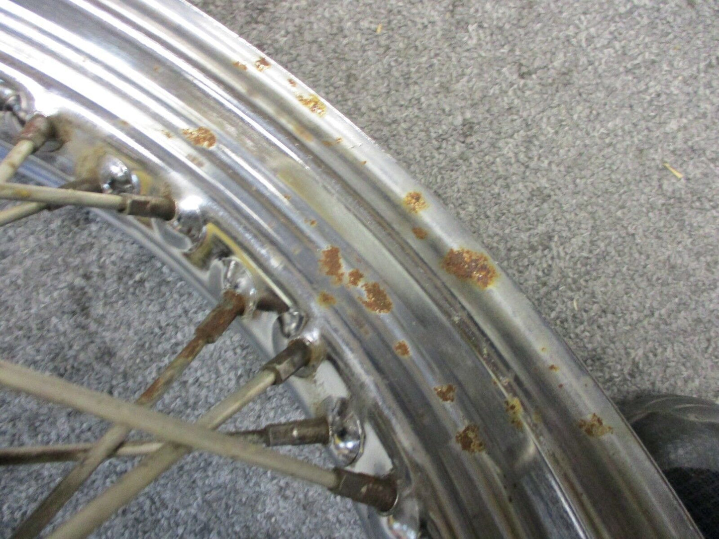 Aftermarket 16" by 3" 40 Spoke Chrome Rim Wheel Steel 3/4" Bearings