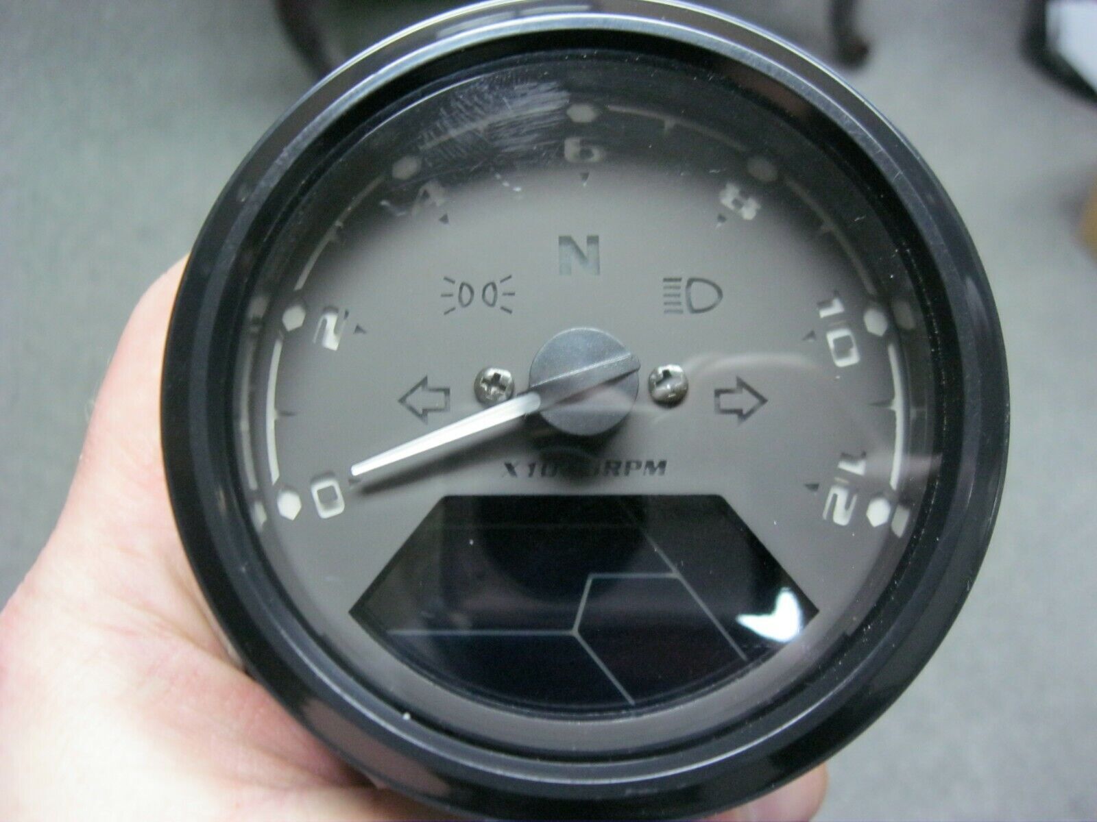 Universal Motorcycle Digital Speedometer with Tachometer / LED Indicat ...