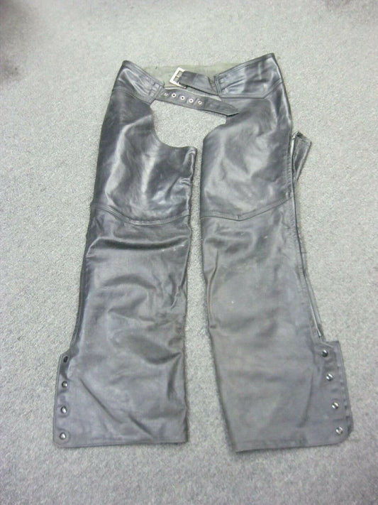 Mens Size 34 - 38 Falcon Leather Chaps Zippered with Bottom Snaps