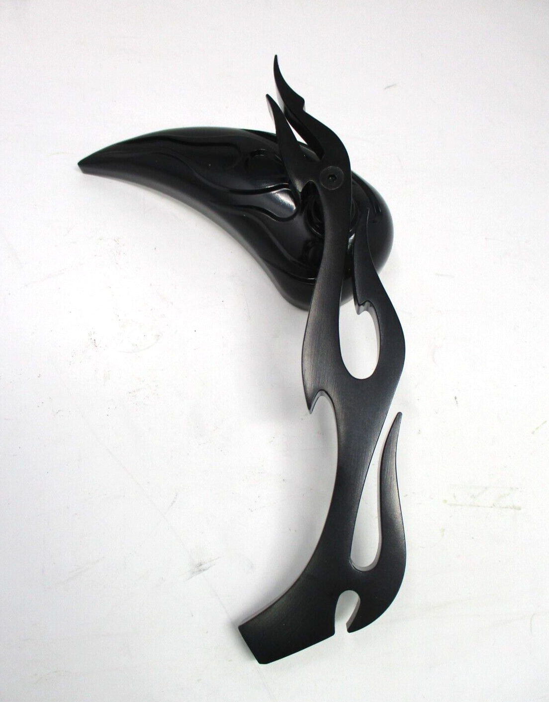 Drag Specialties Flame Teardrop Mirror Flame Stem, Black (6in. L Stem)  0640-028