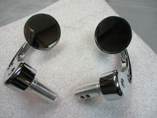 Joker Machine Chrome Billet 2-1/4 Bar End Mirrors Stem Type C 070703-1