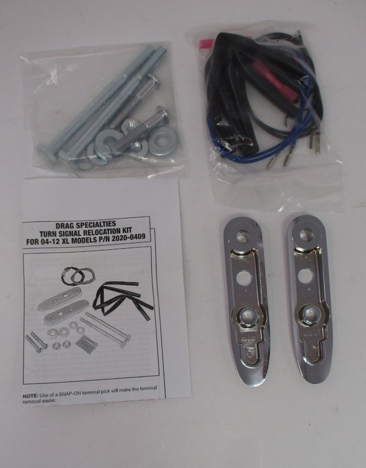 Drag Specialties Chrome Rear Turn Signal Relocation Kit 2020-0409