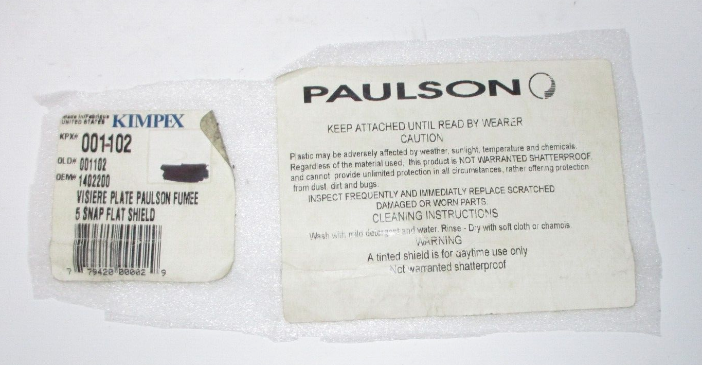 Paulson Flat Face Shield Five Snap Smoke 3TP Veso-8  1402200