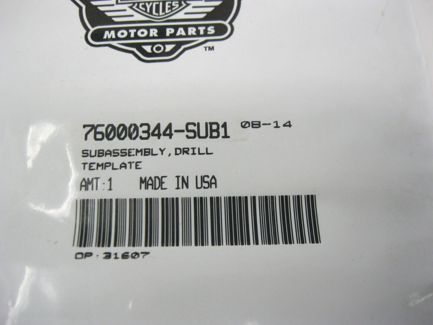Harley Davidson OEM Subassembly, Drill Template 76000344-Sub1