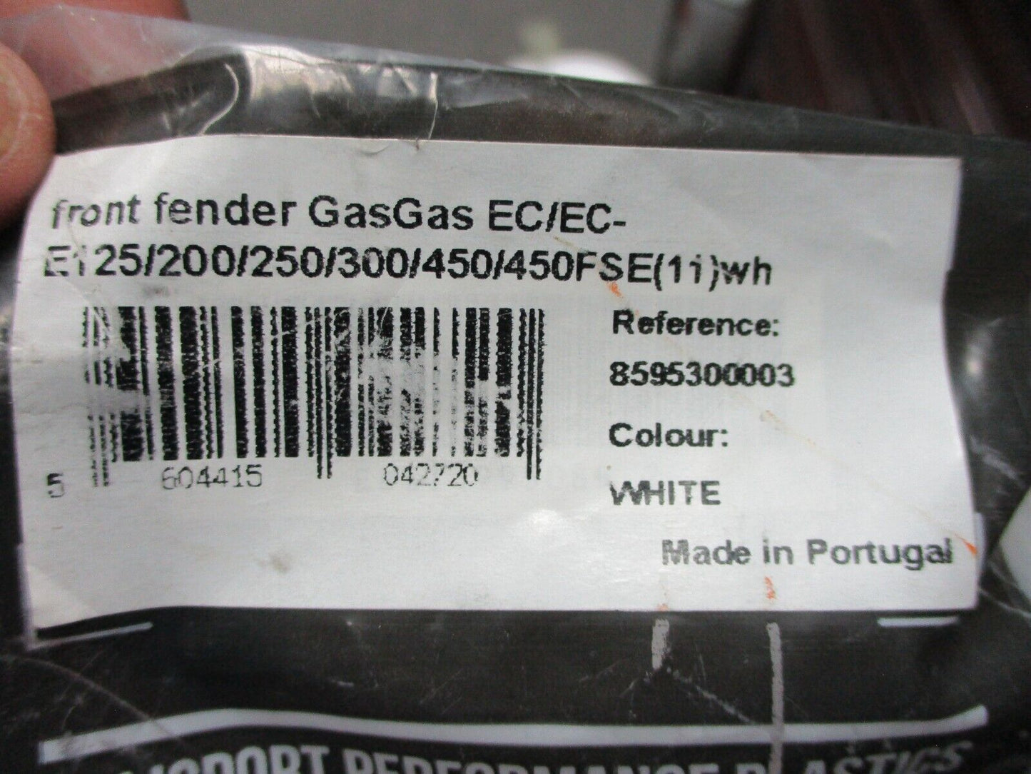 Polisport GasGas E125,200,250,300,450,450FSE White Front Fender 8595300003