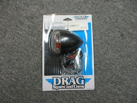 Drag Specialties Deuce Rear Turn Signal Matte Black PN# 2020-0497 fits Harley