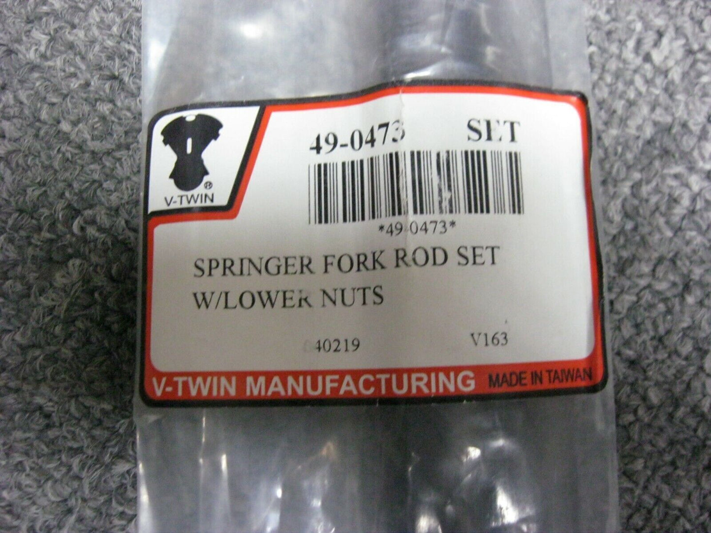 V-Twin 49-0473 Springer Fork Rod Set with Lower Nuts OEM - 49-0473