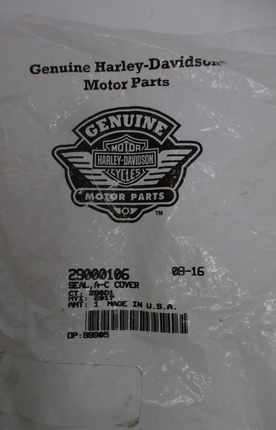 Harley-Davidson Air Cleaner Seal Cover 29000106