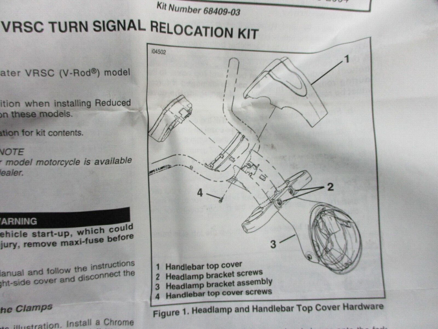 Harley Davidson OEM V-Rod Turn Signal Relocation Kit 68409-03